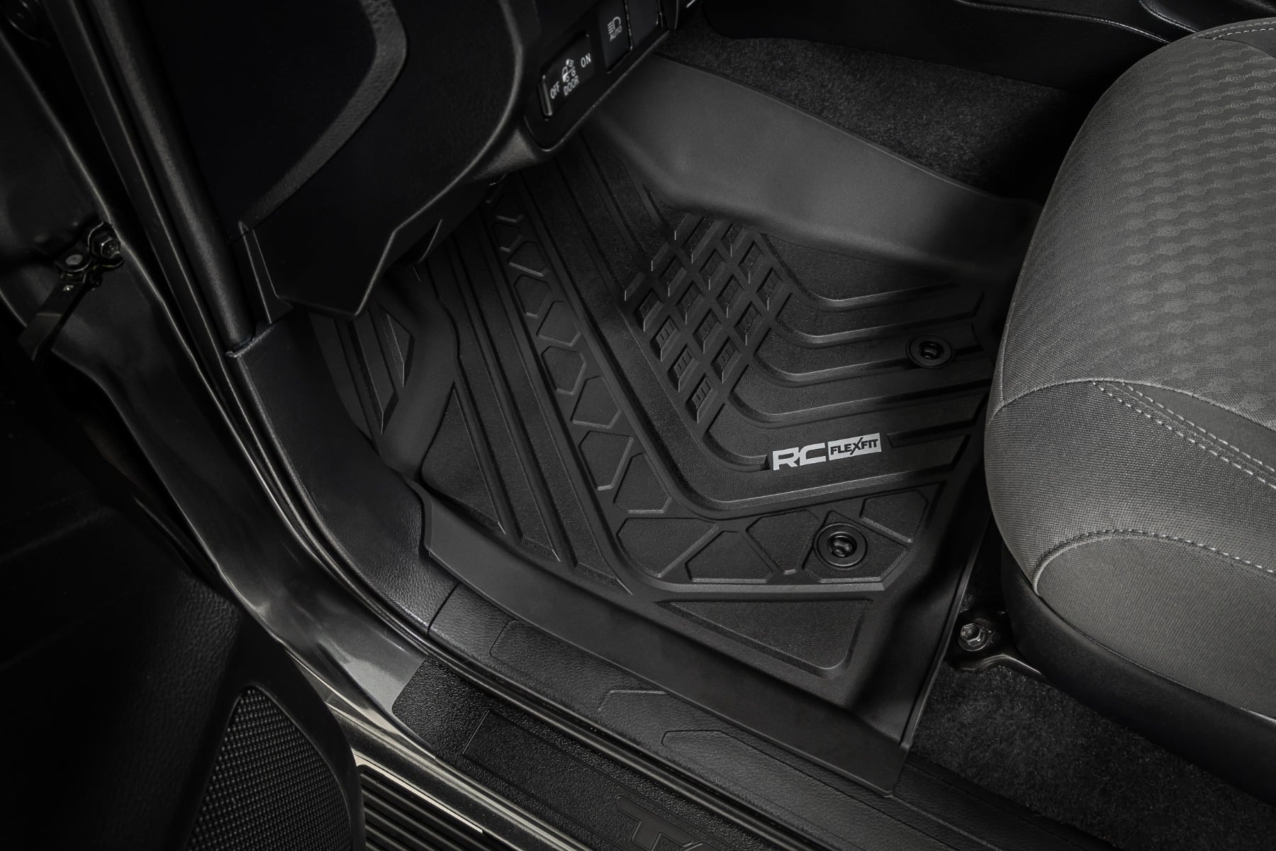 Flex-Fit Floor Mats Front and Rear Toyota Tacoma 2WD/4WD (2016-2023) Rough Country
