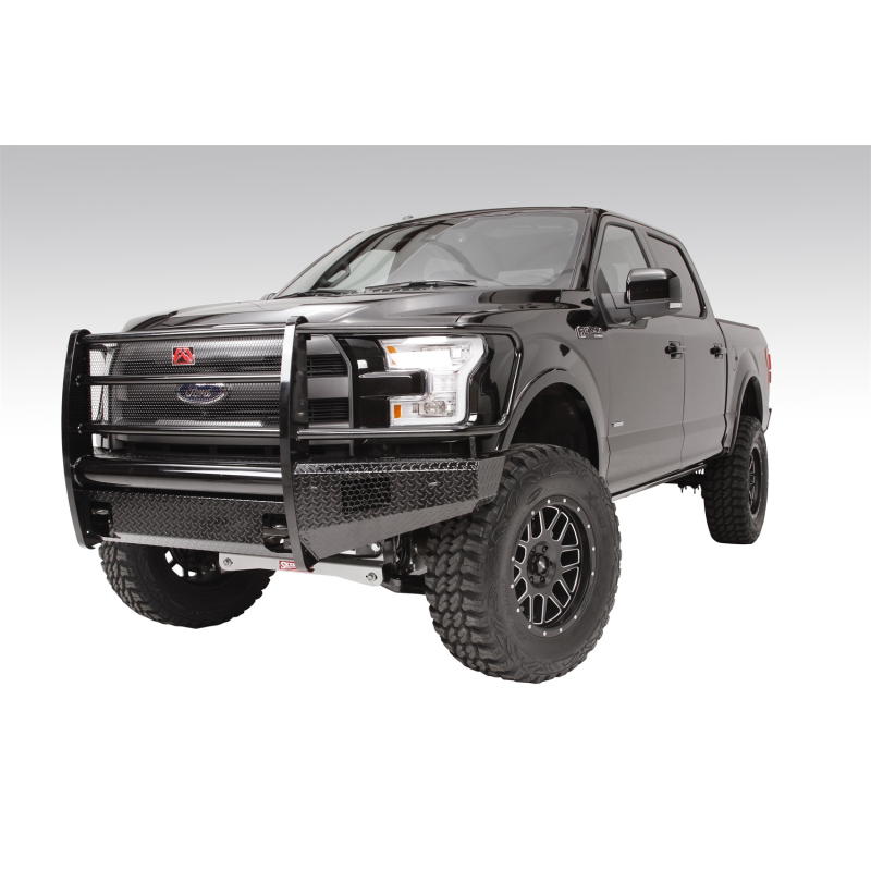 Fab Fours Black Steel Front Bumper w/ Grille Guard Model FF15-K3250-1