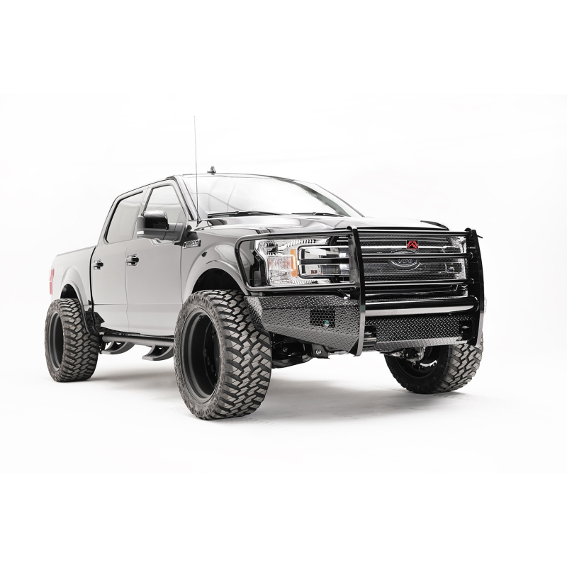 Fab Fours Black Steel Front Bumper w/ Grille Guard Model FF18-K4560-1