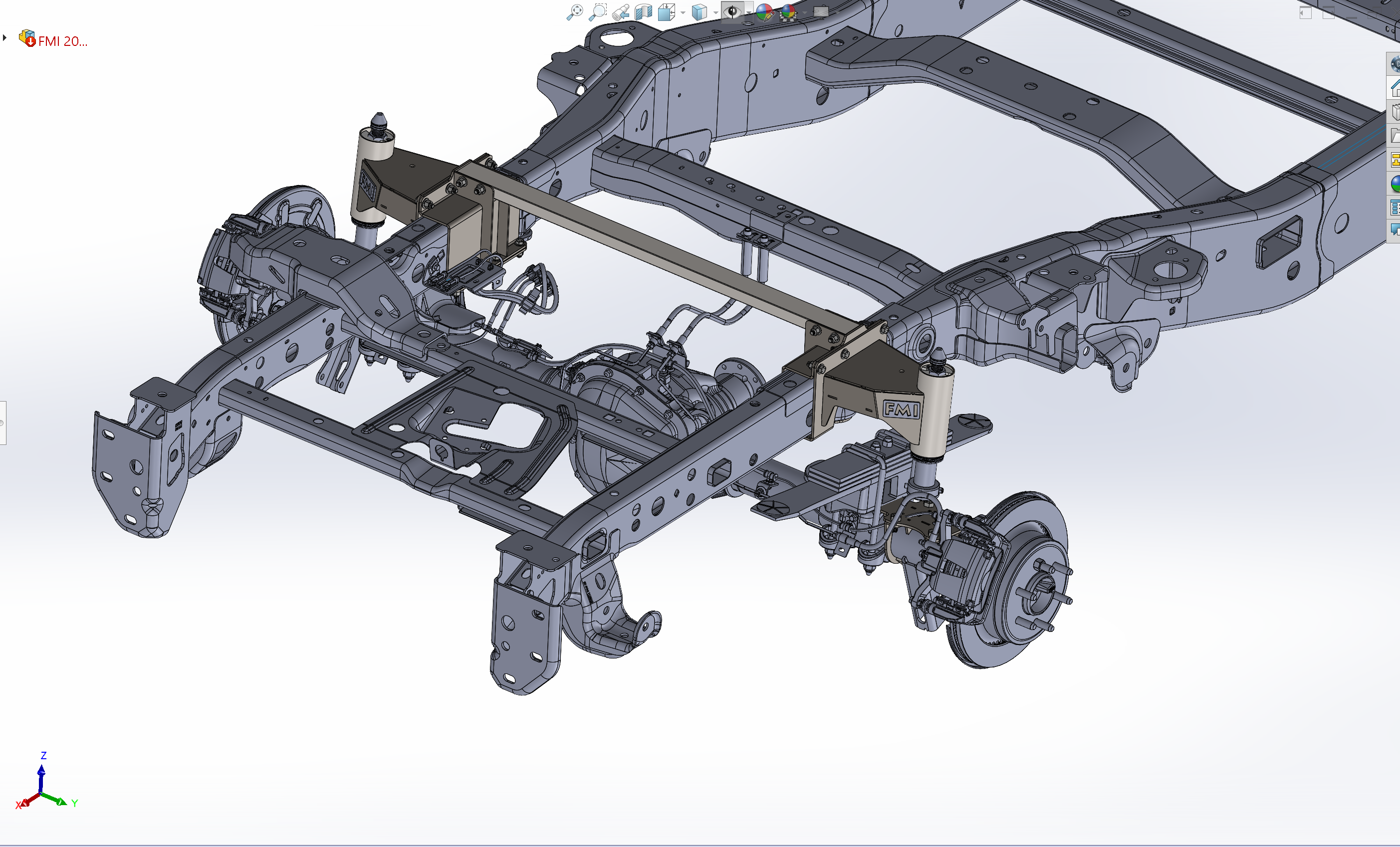 Rear bump stop kit for 2017-2020 Raptor and 2015-2024 F150, showcasing suspension components and frame design.