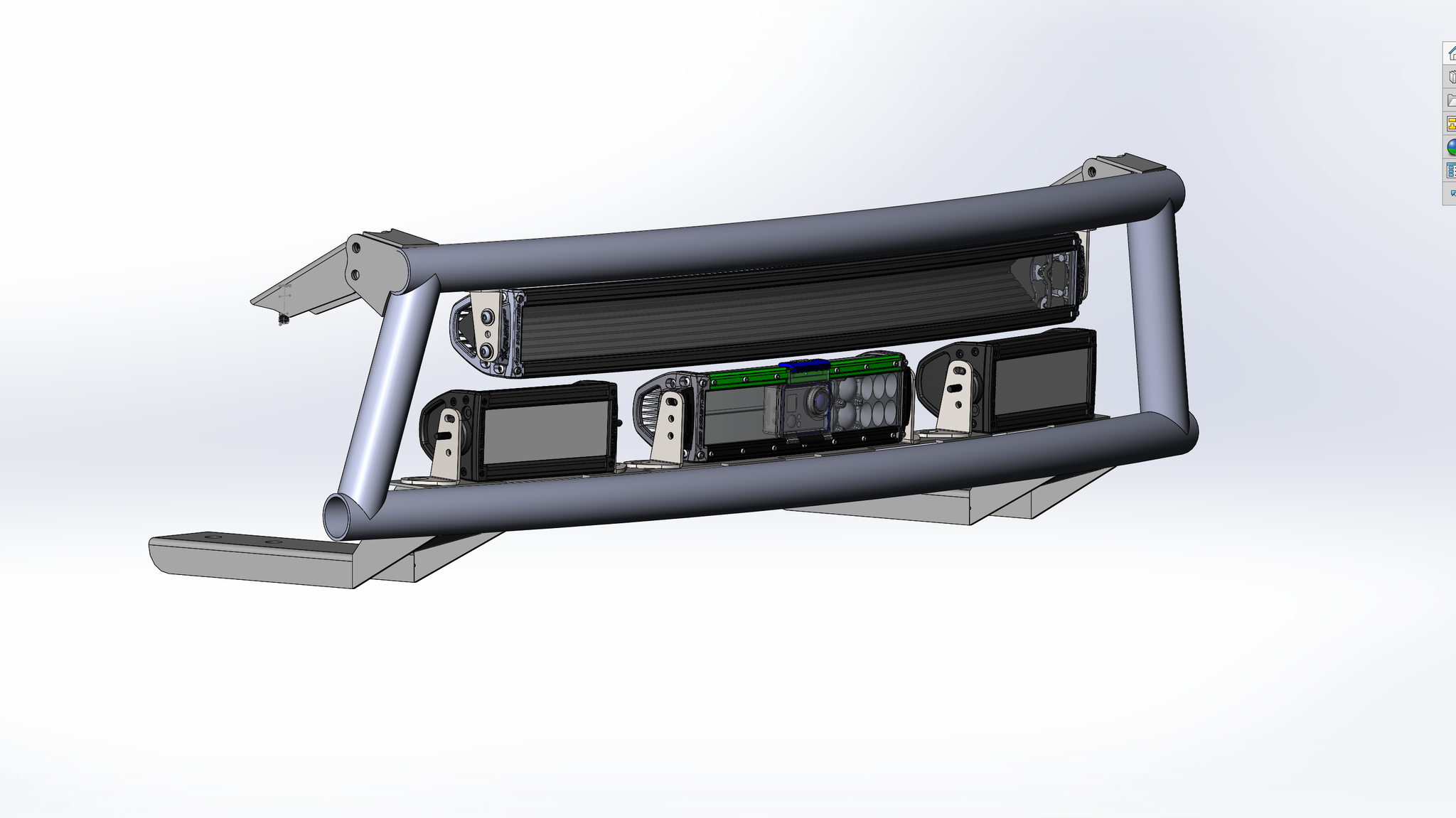 Front bumper light bar mount kit for 2017-2020 Ford Raptor, designed for race trucks, featuring durable construction.