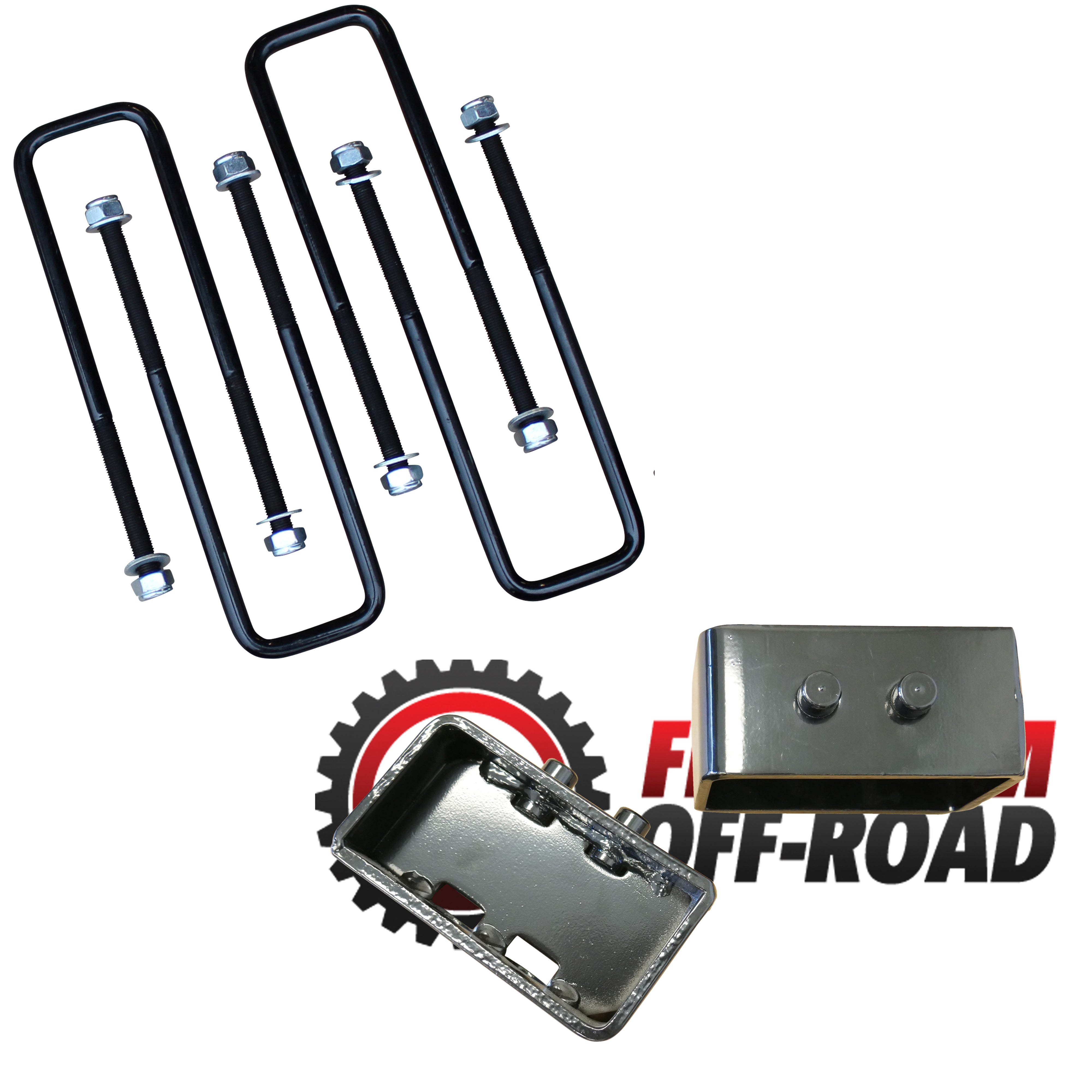 3" Rear Lift Blocks w/ Extended U-Bolts #FO-F30130+FO-F404