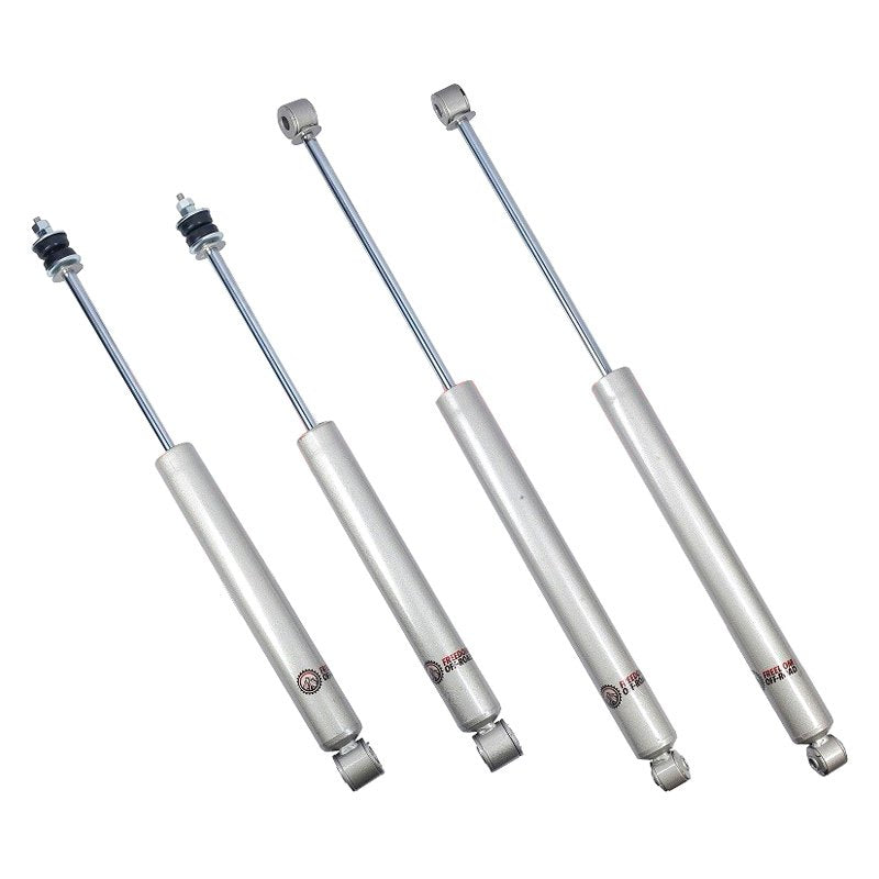 Extended nitro shocks for 2005-2016 F-250/F-350 Super Duty, designed for 2-4 inch lift, enhancing off-road performance.