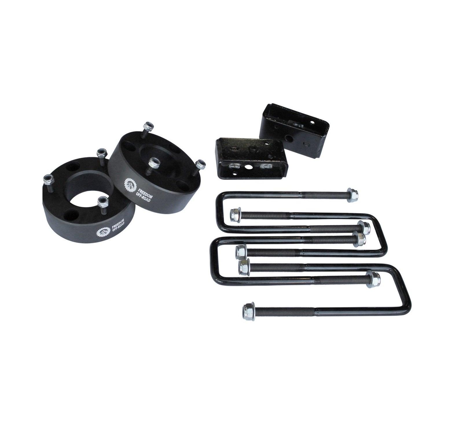 3 Inch Front Strut Spacer 3 Inch Rear Lift Blocks w/U Bolts 04-20 F-150 06-08 Lincoln Mark LT Freedom Off-Road