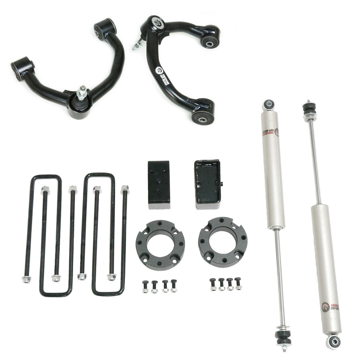 3 Inch Lift Kit Front Spacers w/ Rear Blocks, Shocks, and Control Arms Freedom Off-Road