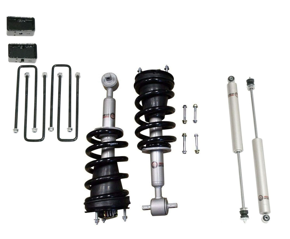 3 Inch Lift Kit Front Struts w/ Rear Blocks and Shocks 04-08 Ford F-150/06-08 Lincoln Mark LT Freedom Off-Road