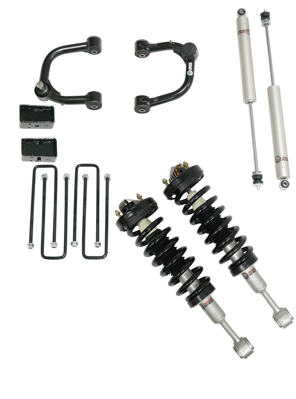 3 Inch Lift Kit Front Struts w/ Rear Blocks, Shocks, and Control Arms 04-08 Ford F-150/06-08 Lincoln Mark LT Freedom Off-Road