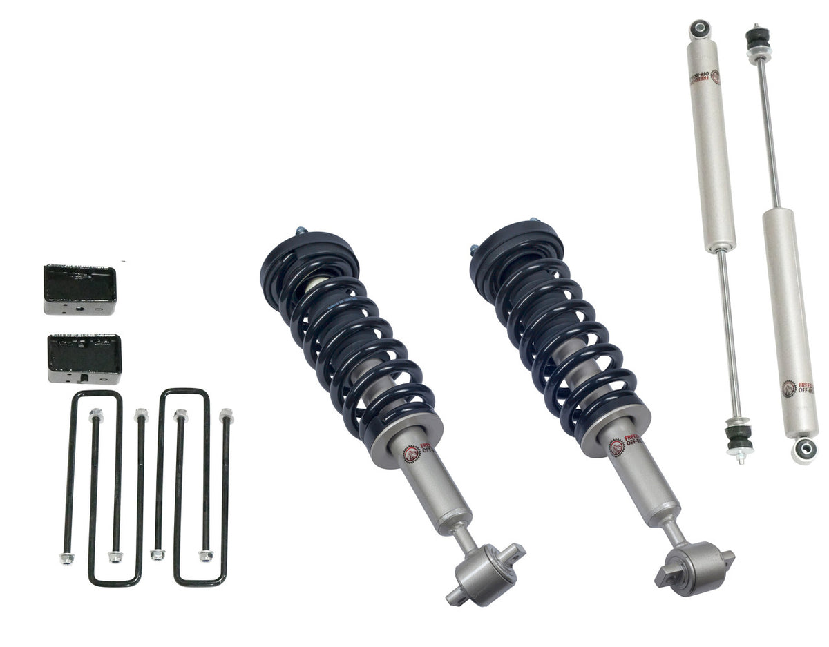 2 Inch Lift Kit Front Struts w/ Rear Blocks and Shocks 14-24 Ford F-150 Freedom Off-Road