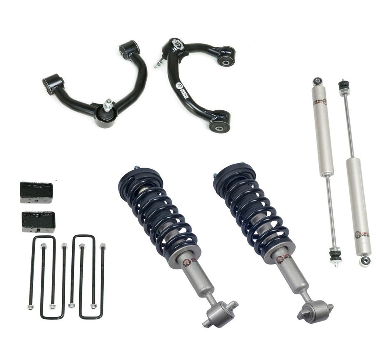 2 Inch Lift Kit Front Struts w/ Rear Blocks, Shocks, and Control Arms Freedom Off-Road
