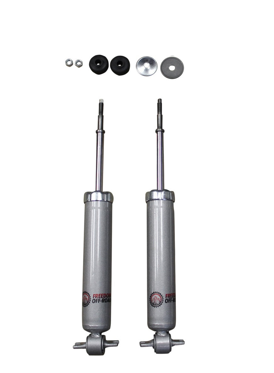 Extended nitro front shocks for 99-06 Chevrolet Silverado/GMC Sierra 1500, designed for 0-3 inch lift applications.