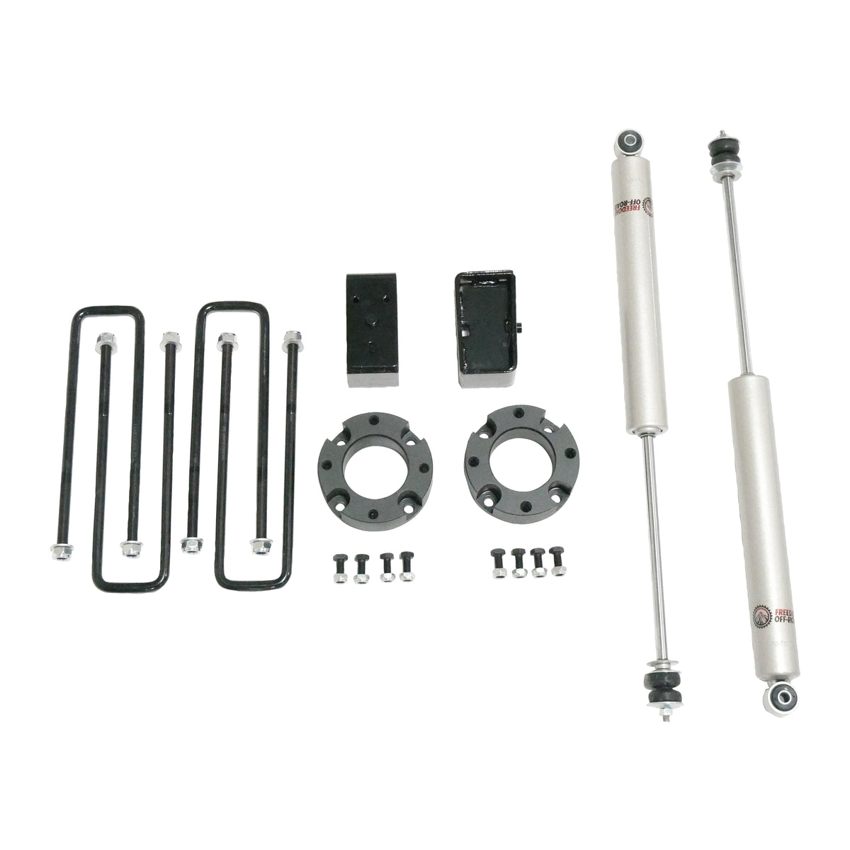 3 Inch Lift Kit Front Spacers w/ Rear Blocks and Shocks 07-18 Chevrolet Silverado 1500/07-18 GMC Sierra 1500 Freedom Off-Road