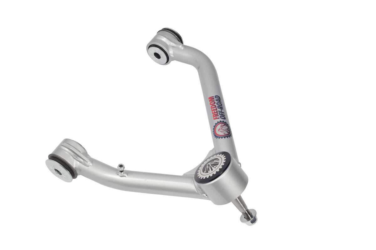 Front Upper Control Arms for 2-4 Inch Lift Uni-Ball 07-20 Escalade/ESV 07-13 Escalade EXT 07-13 Avalanche 07-18 Silverado/Sierra 1500 07-20 Tahoe 14-20 Suburban/Suburban 1500 07-20 Yukon Freedom Off-Road