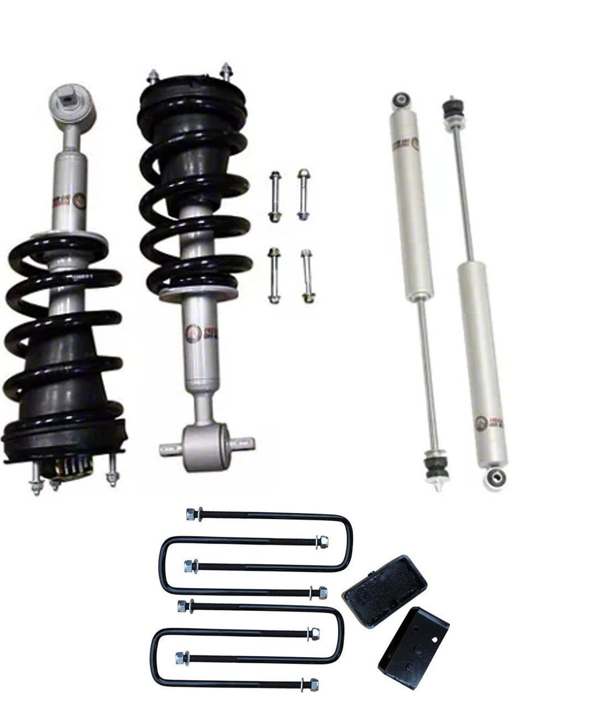 Front 2.5 Inch Lift Struts w/ Rear 2 Inch Blocks and Shocks 2007-2018 Silverado/Sierra 1500 Freedom Off-Road