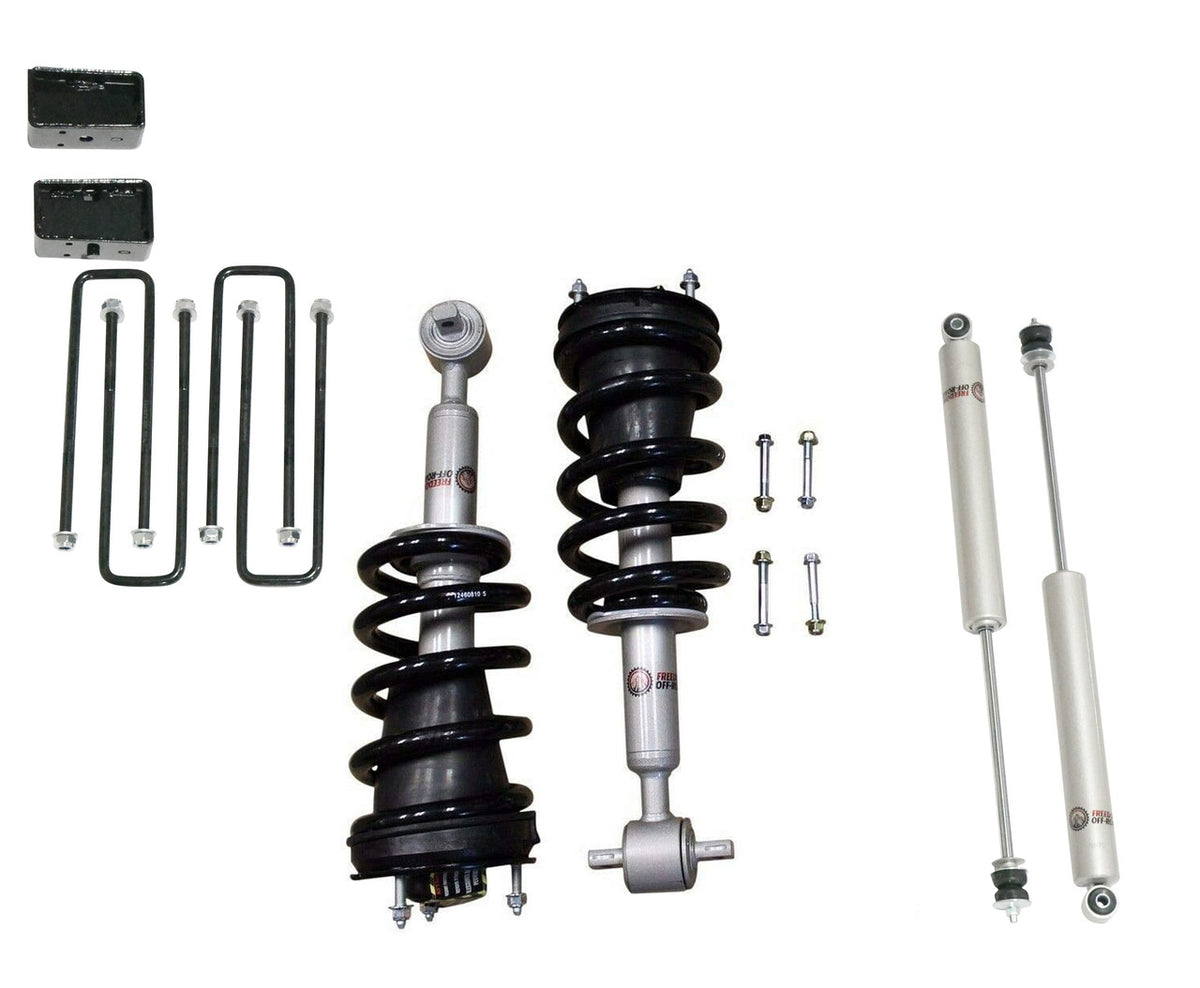 3.5 Inch Lift Kit Front Struts w/ Rear 3 Inch Blocks and Shocks 07-18 Chevrolet Silverado 1500/07-18 GMC Sierra 1500 Freedom Off-Road