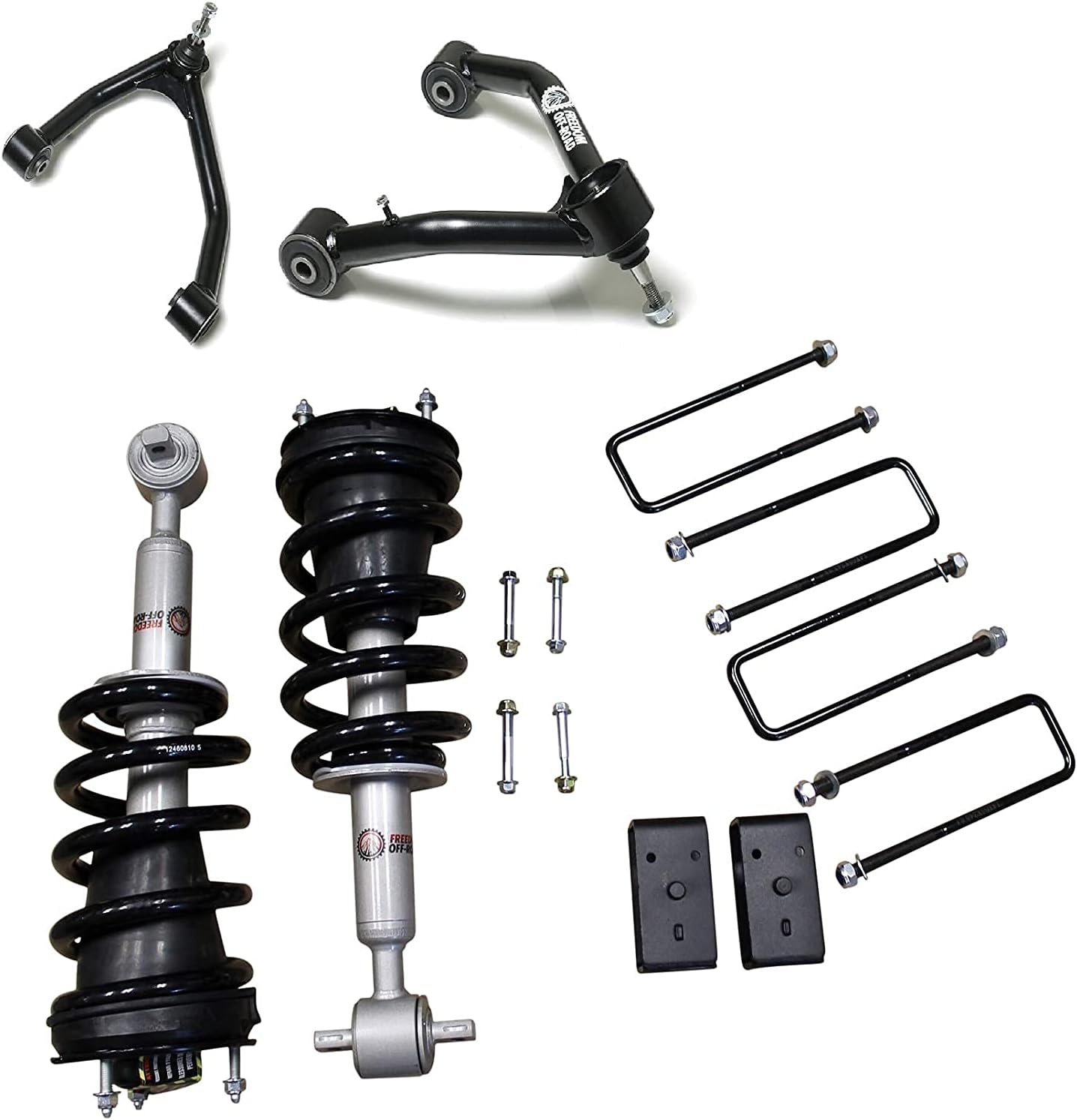 3-inch front lift struts, rear blocks, and control arms for enhanced off-road performance and vehicle leveling.