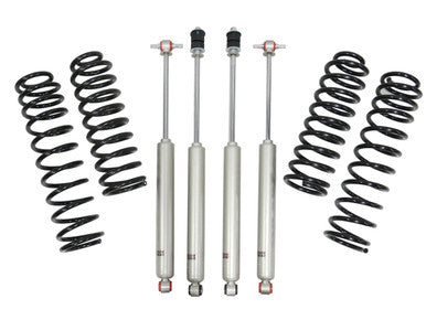 4 inch lift kit with coil springs and nitro shocks for 4-door and 2-door vehicles by Freedom Offroad. Ideal for offroad performance.