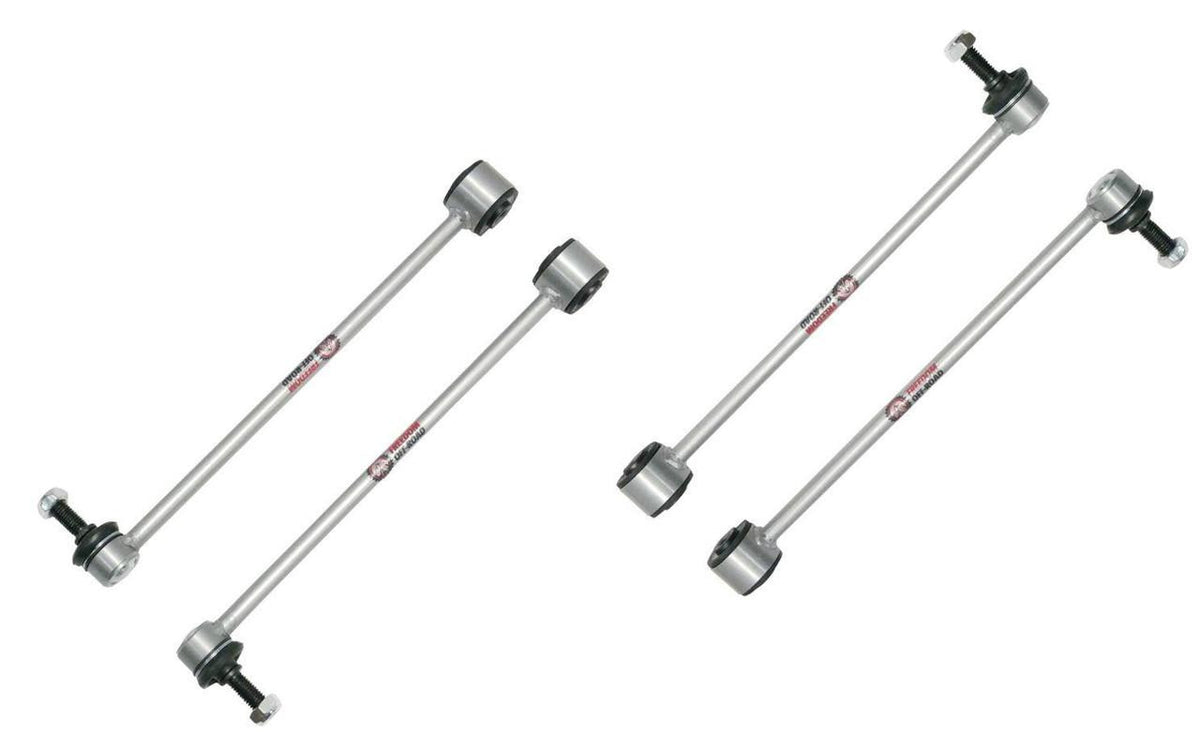 Front and Rear Extended Zinc-Nickel Sway Bar End Links for 3.5-6 Inch Lift 07-18 Jeep Wrangler JK Freedom Off-Road
