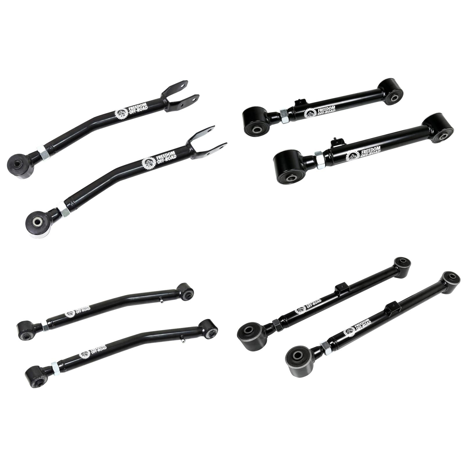 Adjustable control arms for 20-24 Jeep Gladiator JT, designed for 0-4.5 inch lift, enhancing off-road performance and stability.