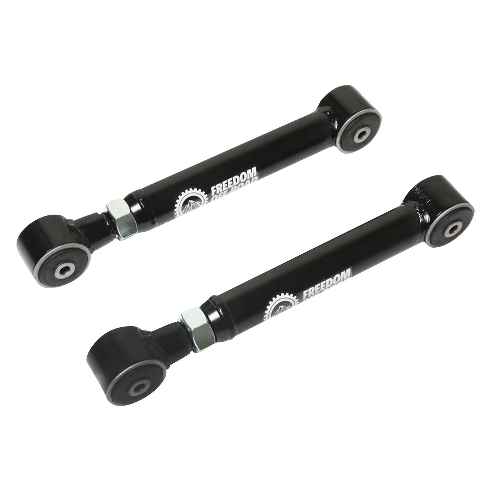 Adjustable rear upper control arms for 0-8 inch lift, compatible with 93-98 Grand Cherokee and 97-06 Wrangler.