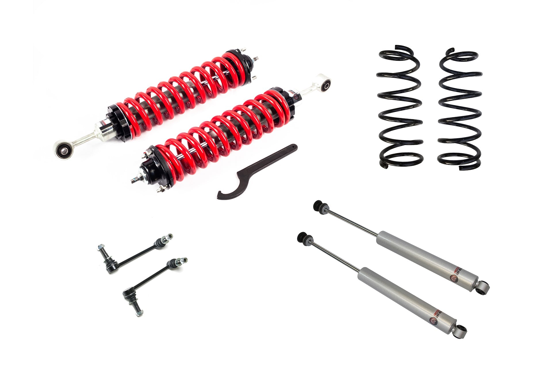 2.5-5" Adjustable Coilovers / 3" Rear Lift Springs and Shocks #FO-T901-2-KIT