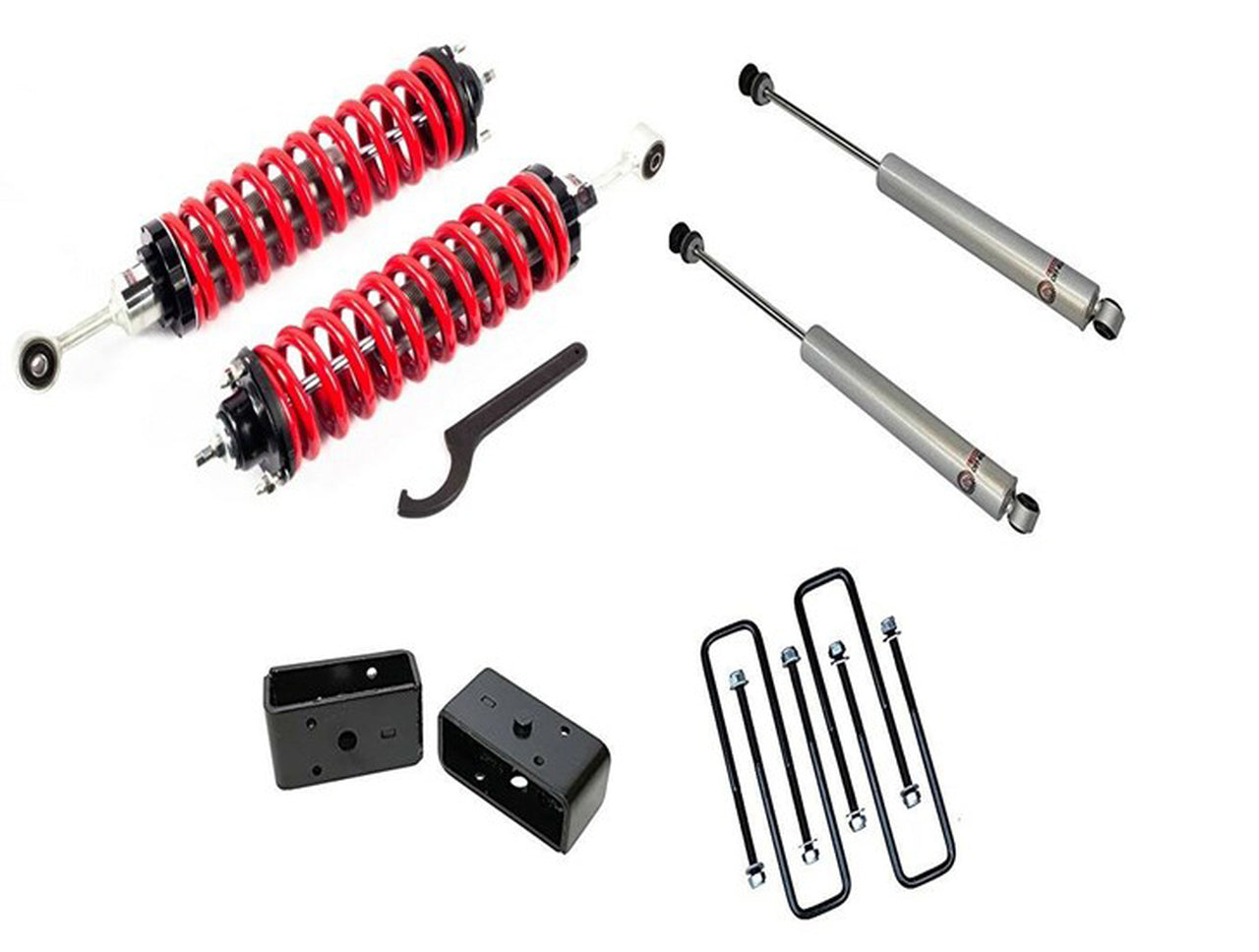 1-4" Adjustable Coilovers / 3" Rear Lift Springs and Shocks #FO-T904-KIT
