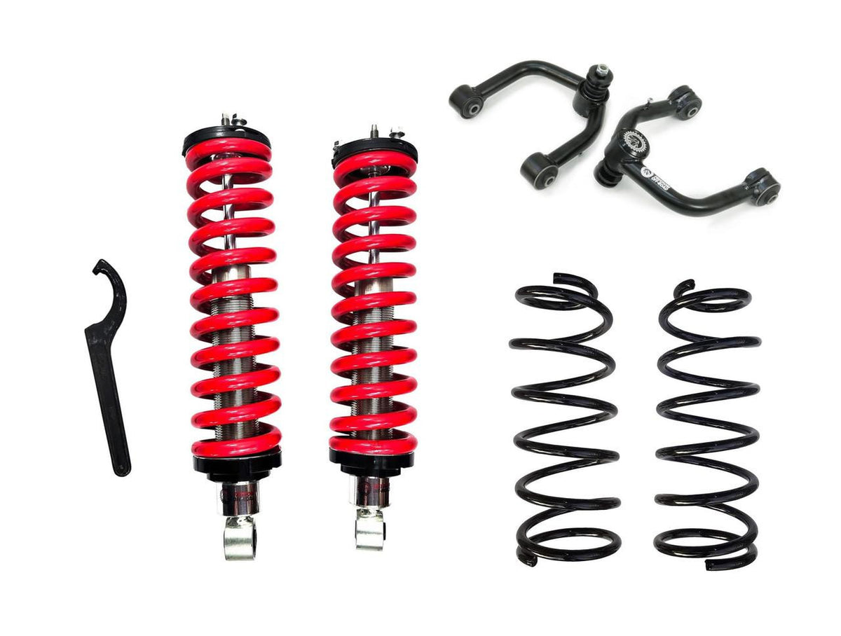1-4 Inch Adjustable Coilovers w/ 2 Inch Rear Lift Springs and Front Upper Control Arms 01-07 Toyota Sequoia Freedom Off-Road