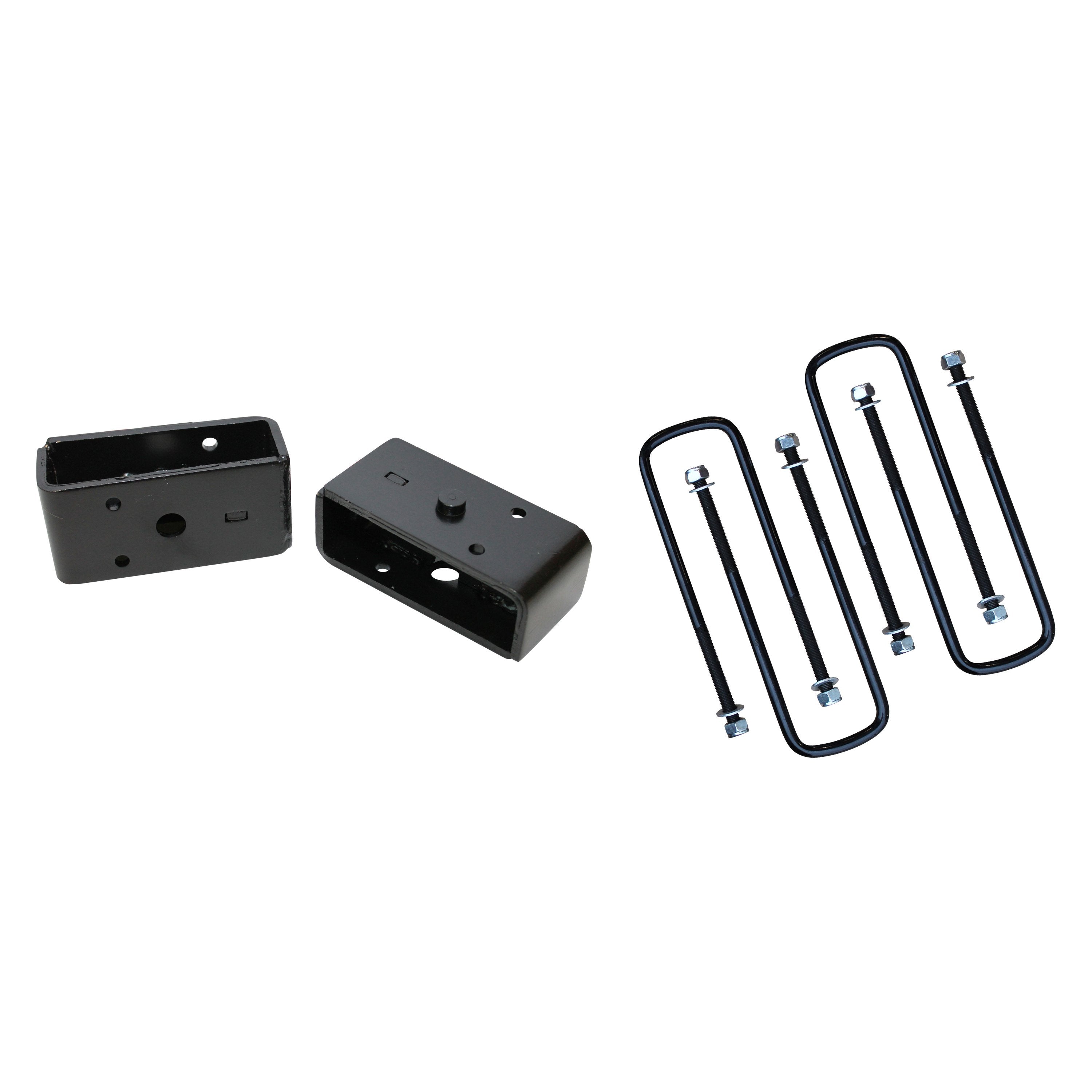 2 Inch Steel Rear Lift Blocks w/ Extended U-Bolts 88-99 chevrolet C1500/K1500, 99-19 Silverado/Sierra 1500/01-06 Silverado/Sierra 1500 HD/ 01-20 Siverado 2500 HD/99-95 Tahoe, 94-10 Ram 1500 Freedom Off-Road
