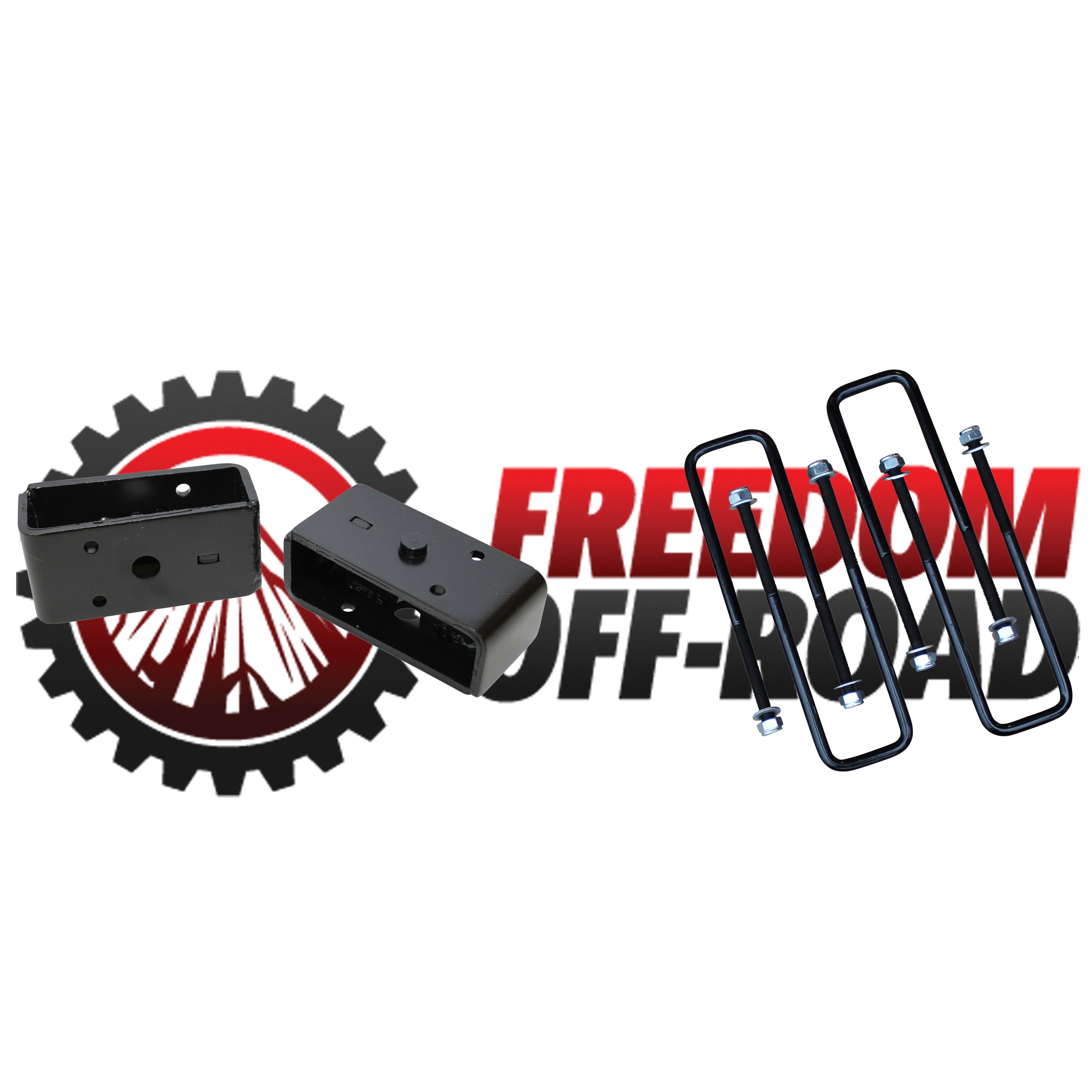 2" Steel Rear Lift Blocks w/ Extended U-Bolts #FO-U30120+FO-G403