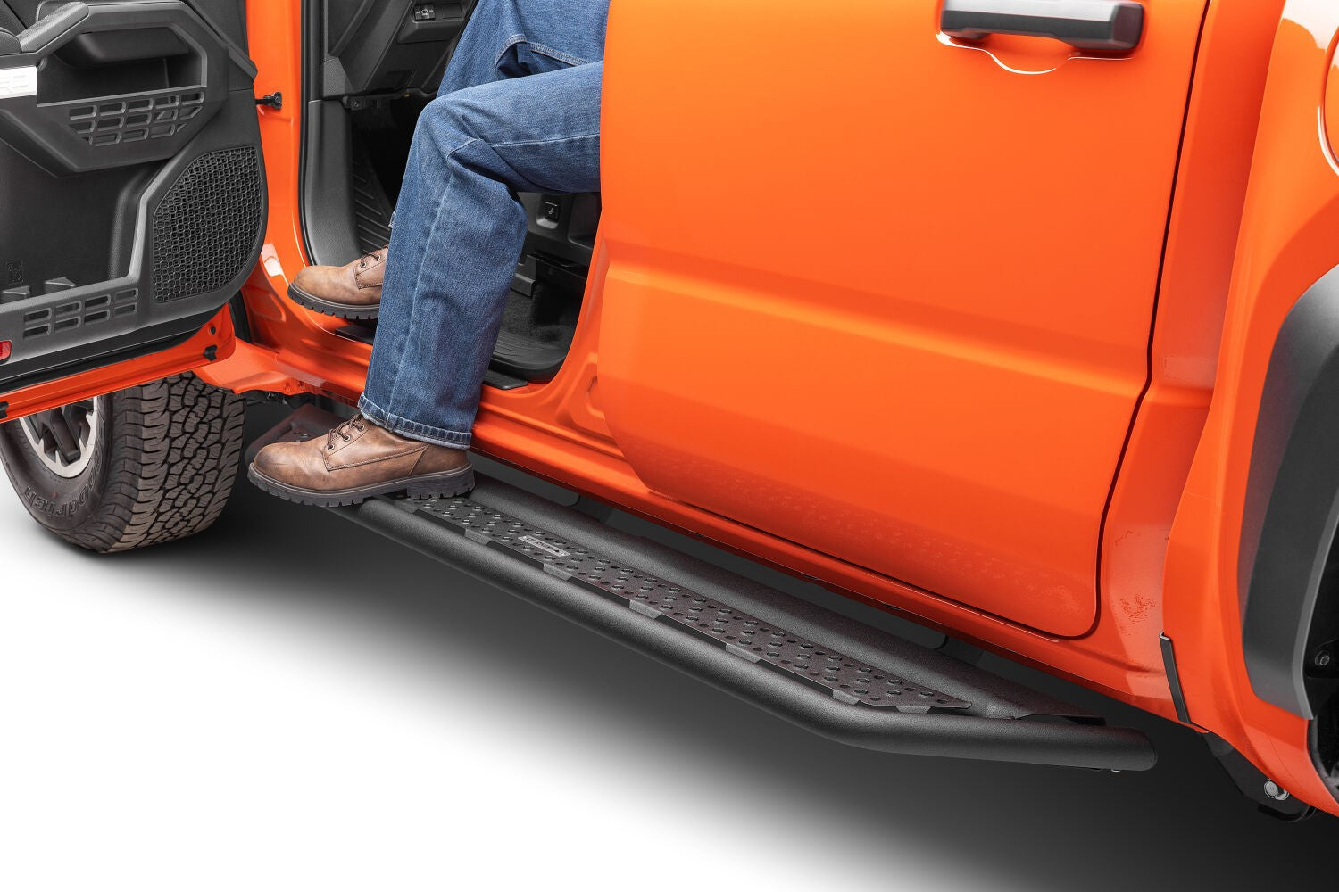 Dominator Xtreme D6 Side Steps with Frame Mounting Bracket Kit Double Cab Only Textured Black 2024-2026 Toyota Tacoma Go Rhino