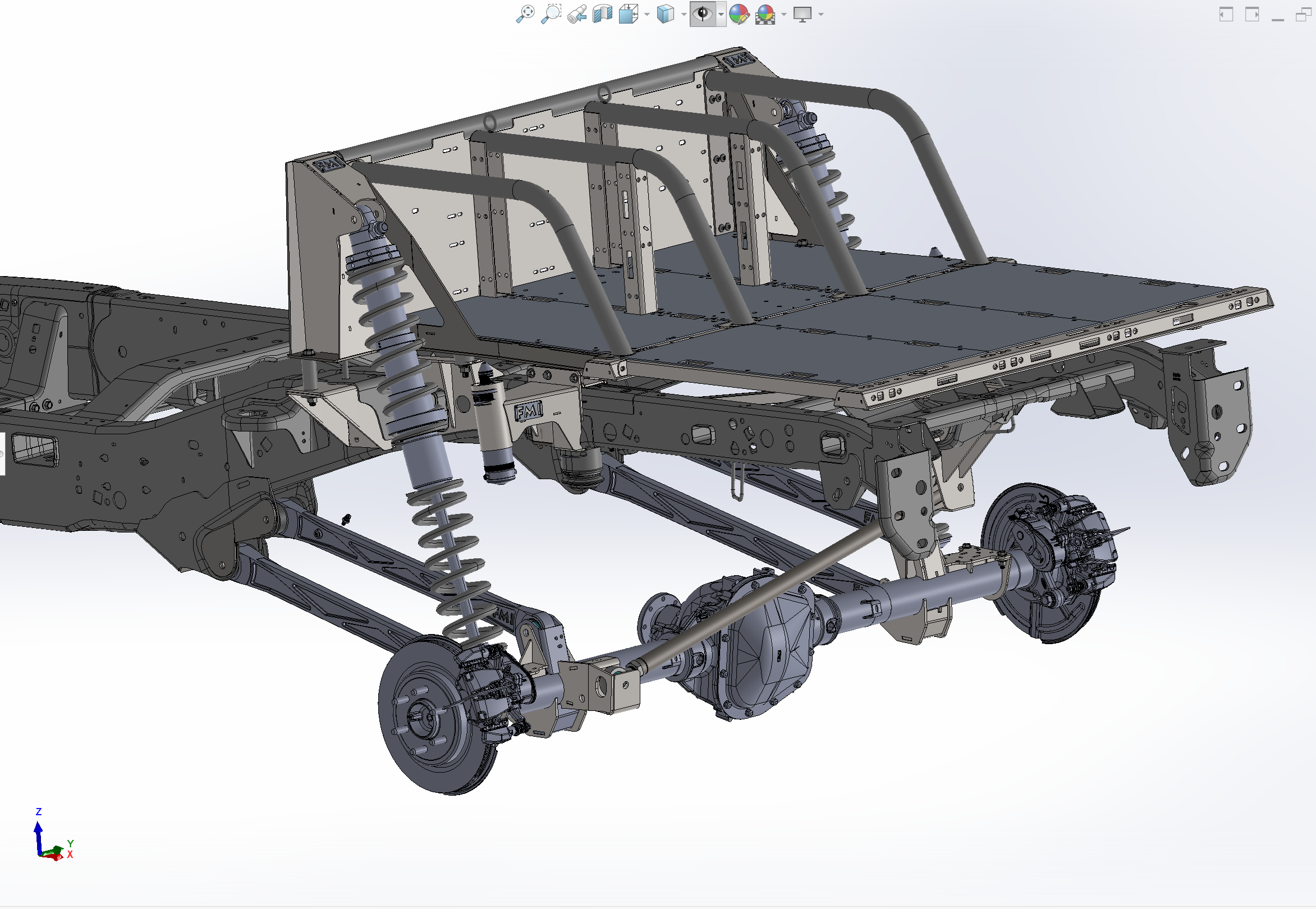 Long travel 5-link rear suspension coil over conversion kit for 2017-2020 F150 and Gen 2 Raptor, showcasing detailed design.