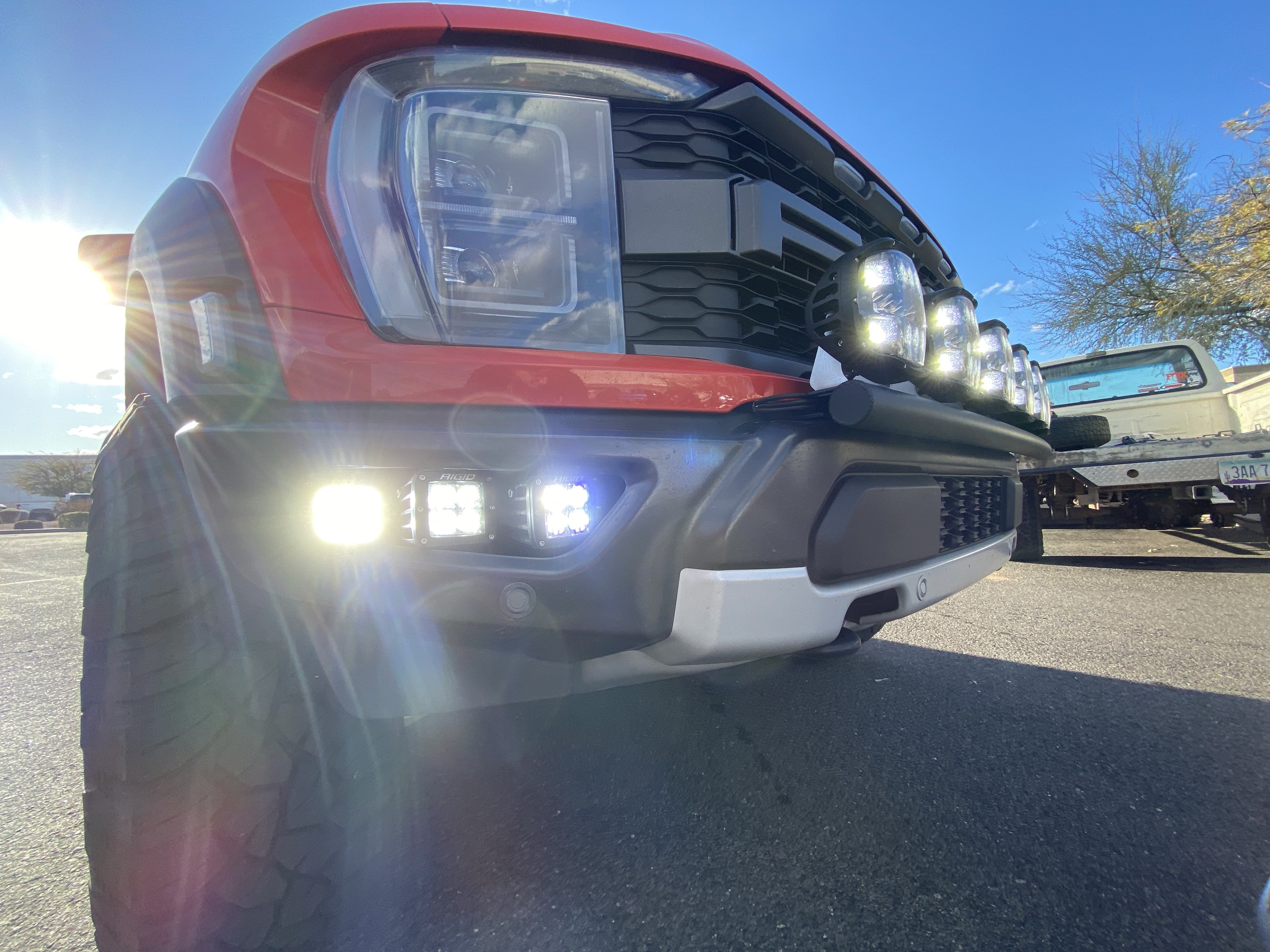 2024 Raptor Front Light Mount Kit for modular bumpers, showcasing versatile light installation options.