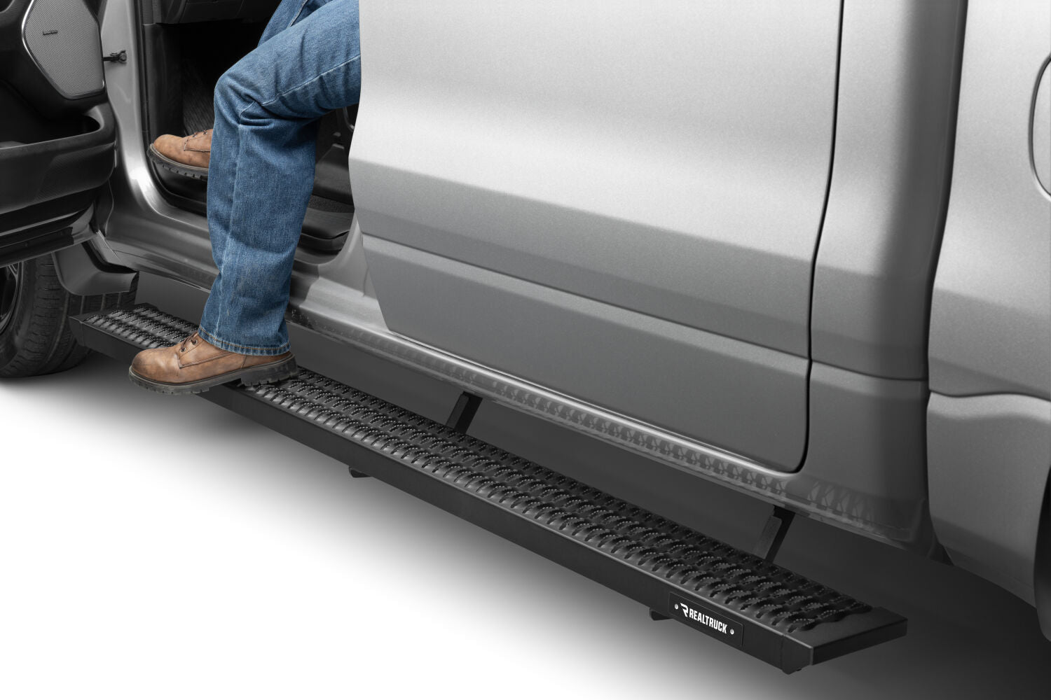 Growler Step System Cab Length (1 Step per Side) 7 Inch Board 2019-2025 (New Body Style) Ram 1500 Crew Cab Textured Black NFab