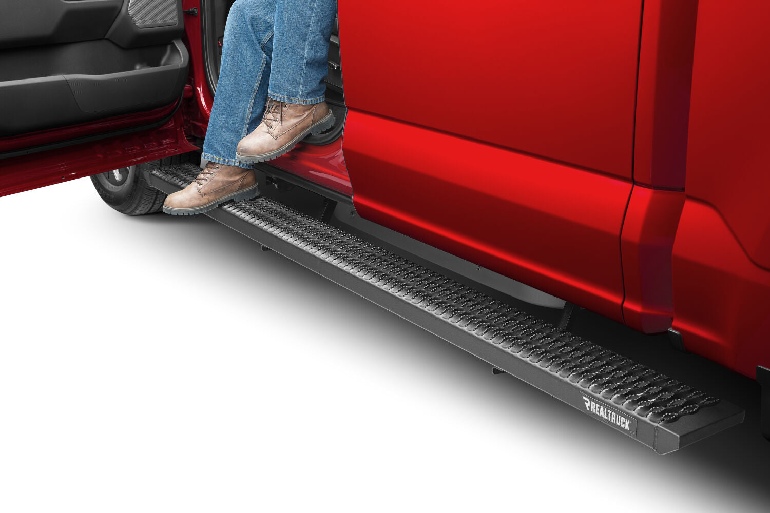 Growler Step System Cab Length (1 Step per Side) 7 Inch Board 1999-2016 Ford F-250/350/450/550 Crew Cab Textured Black NFab