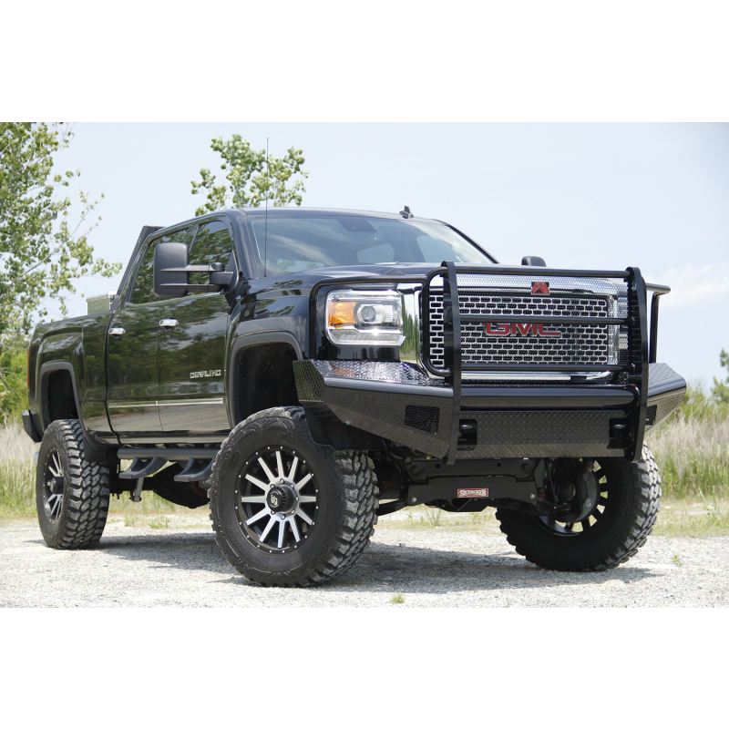 Fab Fours Black Steel Front Ranch Bumper w/ Grille Guard Model GM14-S3160-1