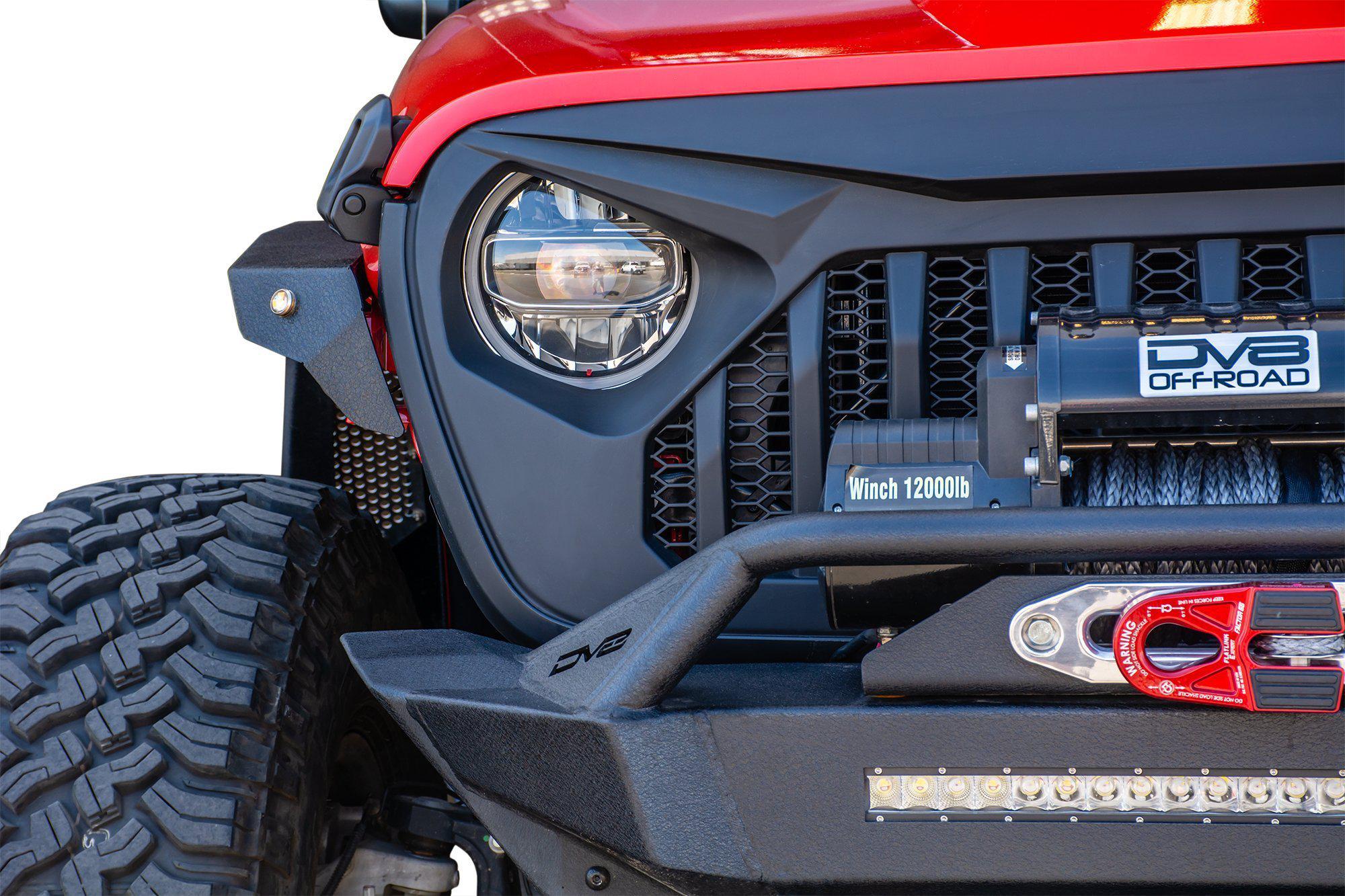 2018 2025 Jeep Gladiator JT Replacement Grille Black DV8 Offroad