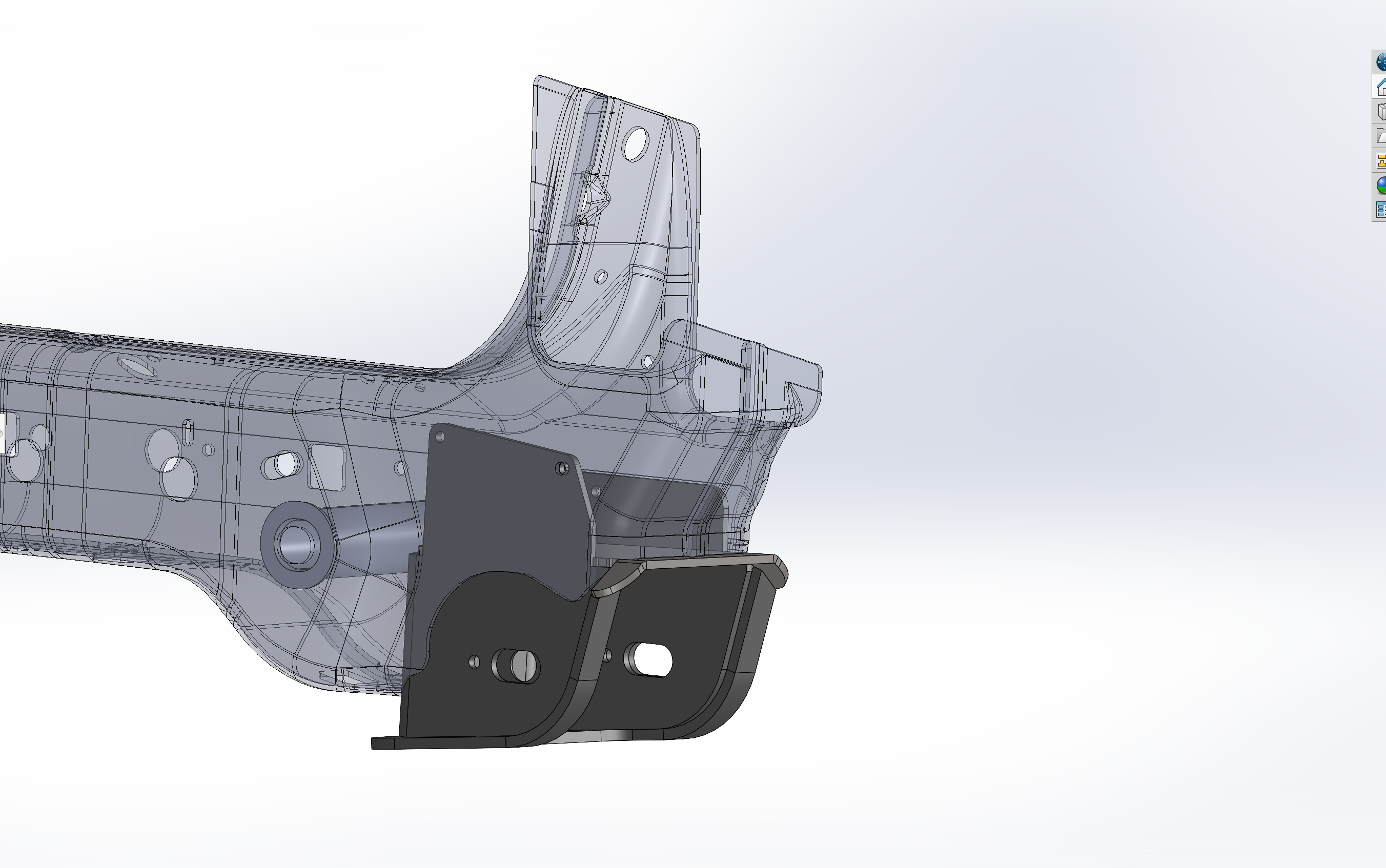 2010-2014 Gen 1 Raptor front lower arm pocket replacement kit showcasing detailed design and structural features.