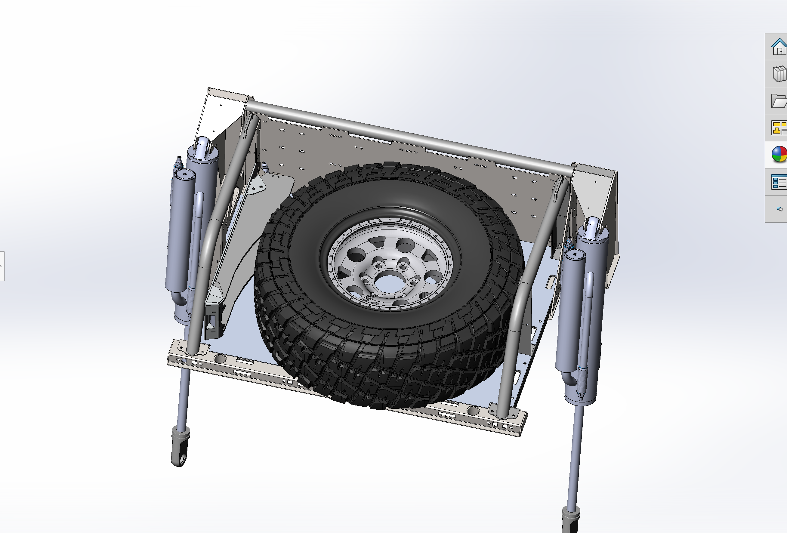 20-inch rear travel bed organizer kit for 2017-2020 Raptor, featuring a sturdy design for tire storage and easy access.