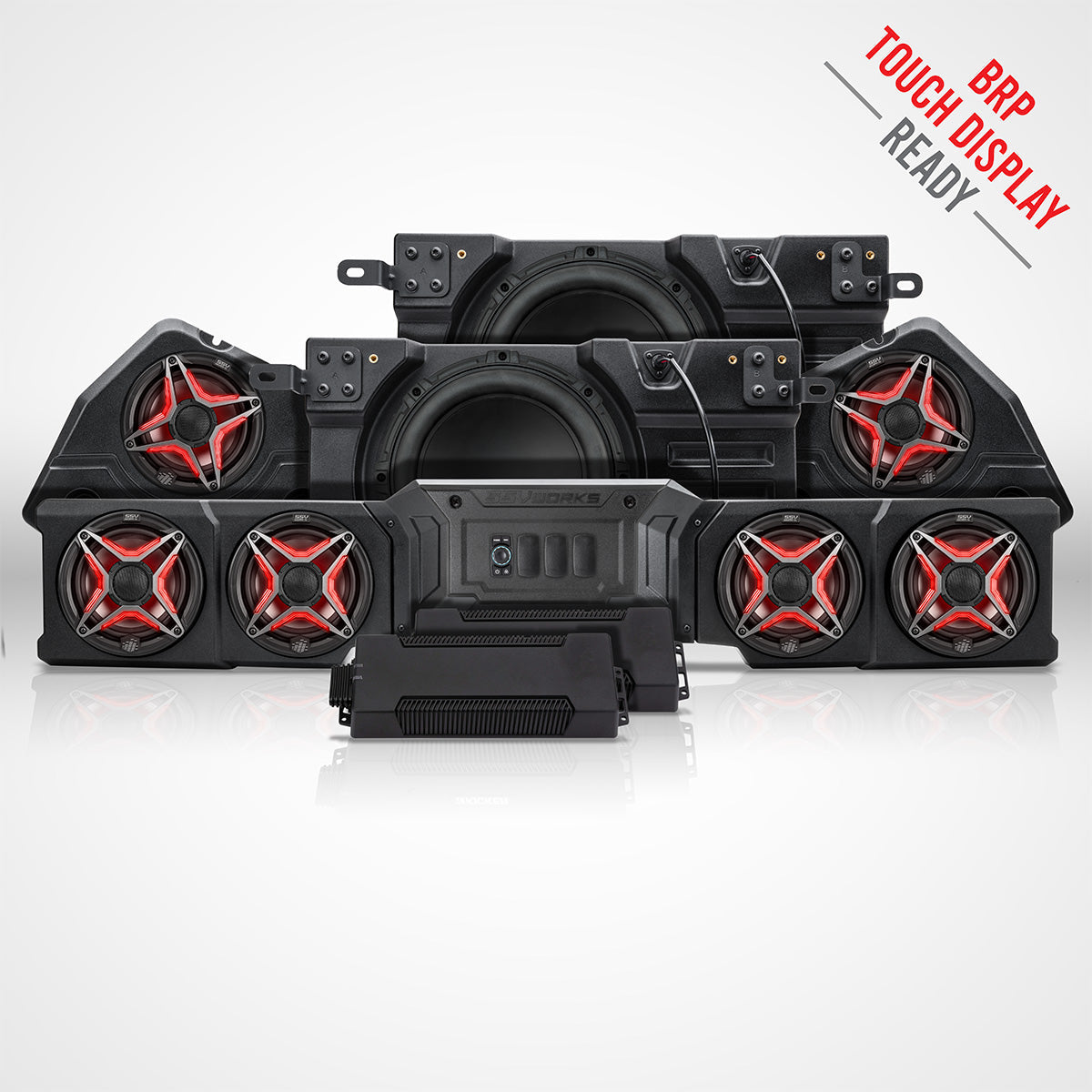 2026-Up CanAm Defender HD11 Phase-7 V-Spec 1,650watt 8-Speaker Audio Kit for BRP Touchscreen