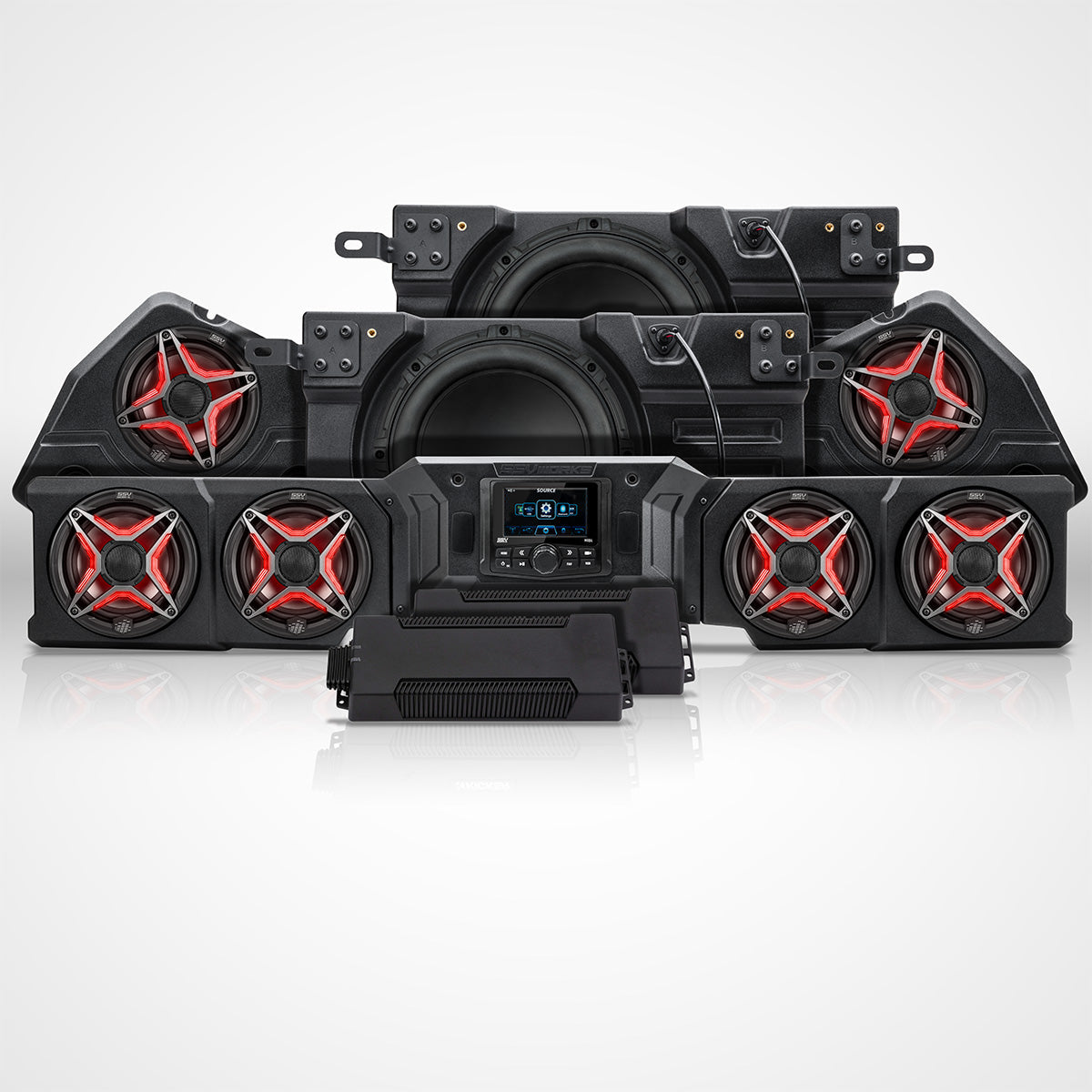 2026-Up CanAm Defender HD11 Phase-7 V-Spec 1,650watt 8-Speaker Audio Kit w/MRB4