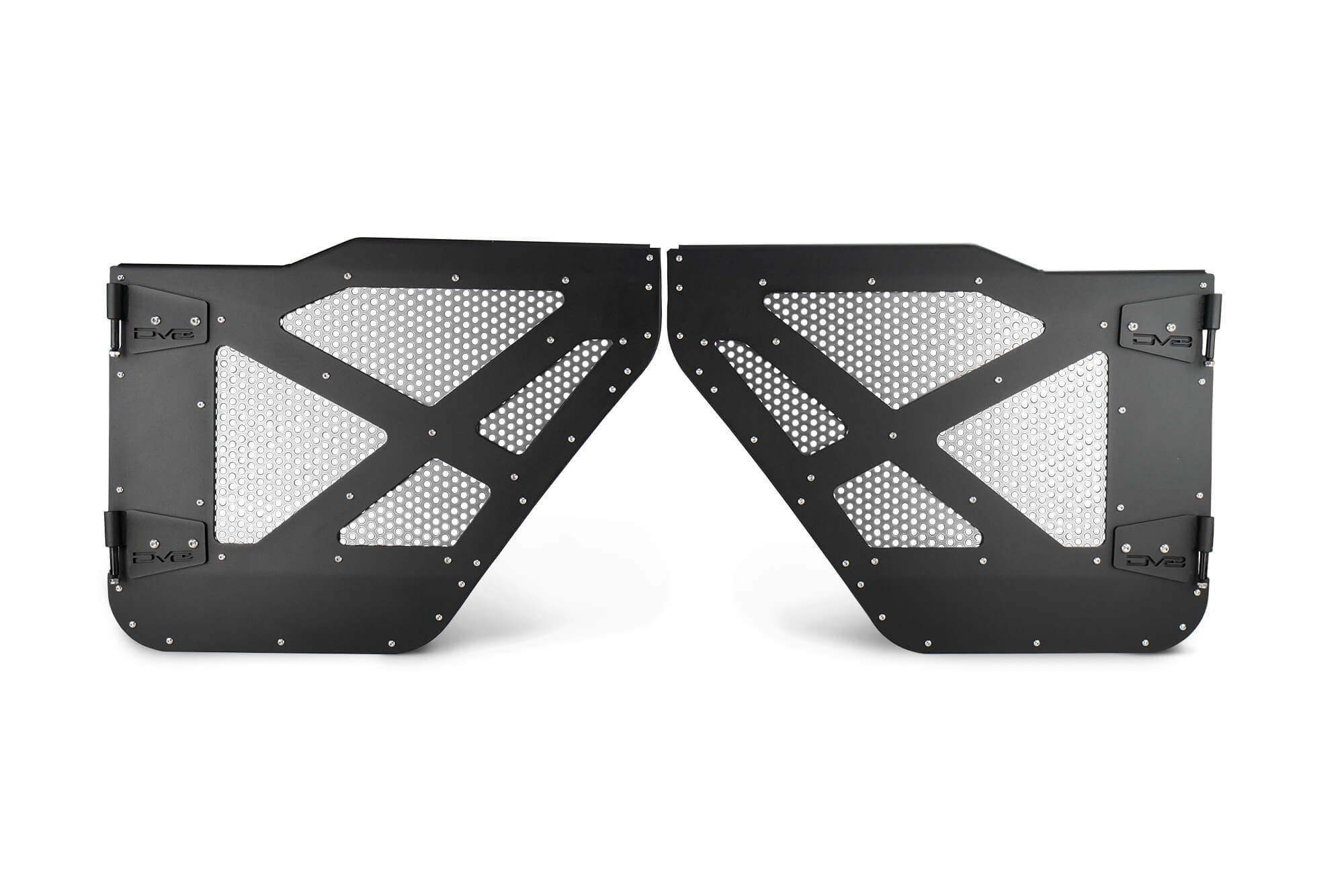2018 2025 Jeep Gladiator JT WranglerJLU Rear Half Doors With Alum Mesh DV8 Offroad