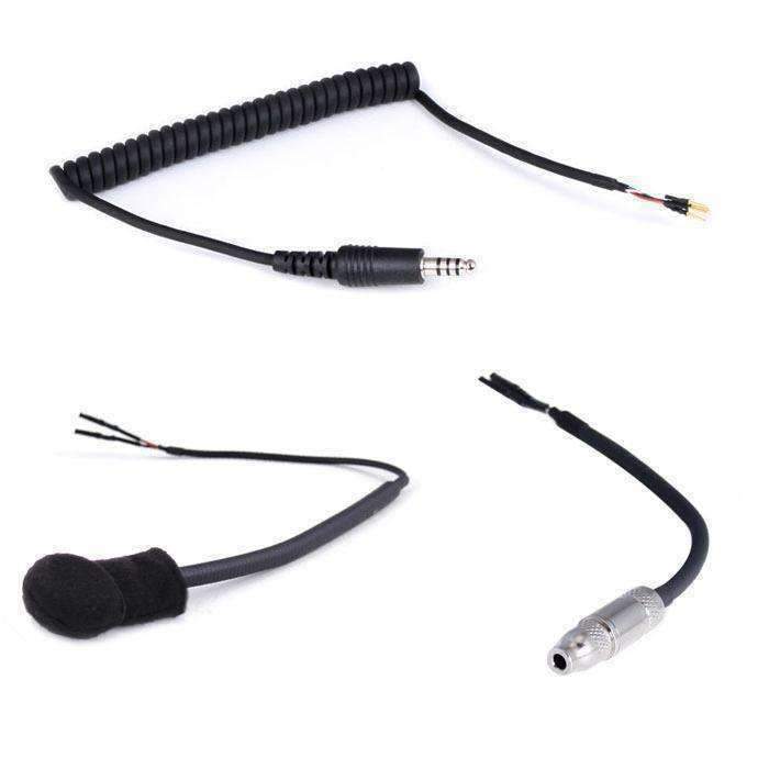 Peltor 4-Conductor Helmet Kits - Mic / 1/8 Ear Bud Jack / Coil Cord / Straight