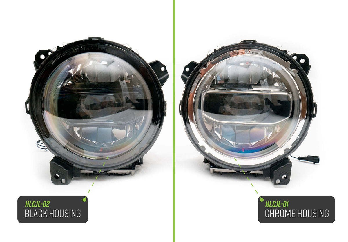 2020 2025 Jeep Gladiator JT Wrangler Headlights Black DV8 Offroad