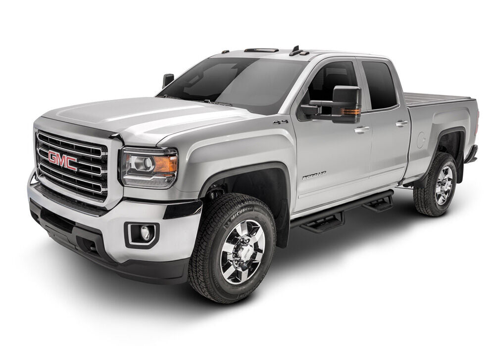 Podium Step LG Cab Length (2 Steps per Side) 3 Inch Main Tube Diameter 2014-2018 (2019 Legacy/Limited) Chevy Silverado/GMC Sierra 1500 Double Cab Textured Black NFab