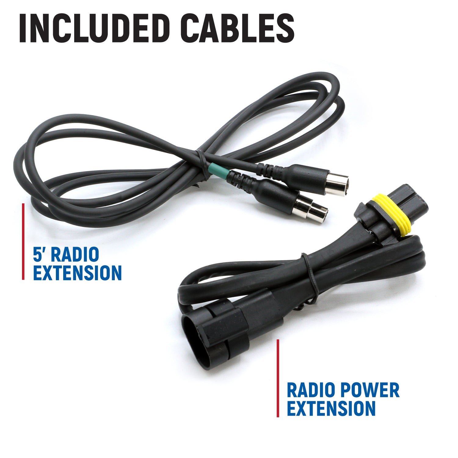 Can-Am Maverick R Remote Head Top Mount Kit with included radio power and extension cables for easy installation.