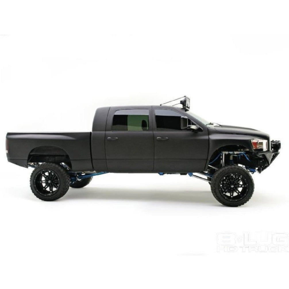 2006-2008 Dodge Ram fenders showcased on a modified truck with a lifted suspension and custom wheels.