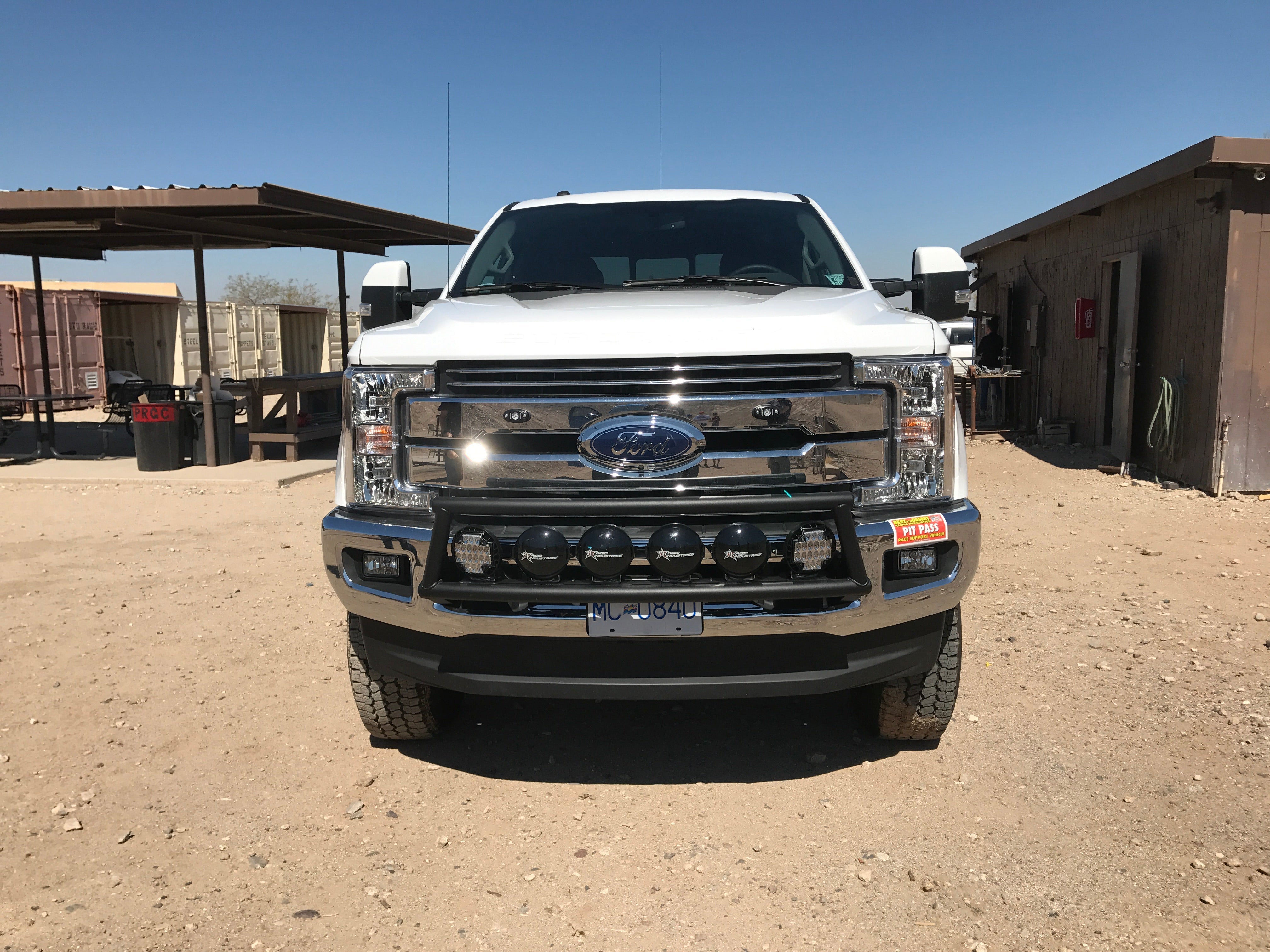 Light mount kit for 2017-2020 Ford Super Duty, designed for stock front bumper, showcasing offroad lighting options.