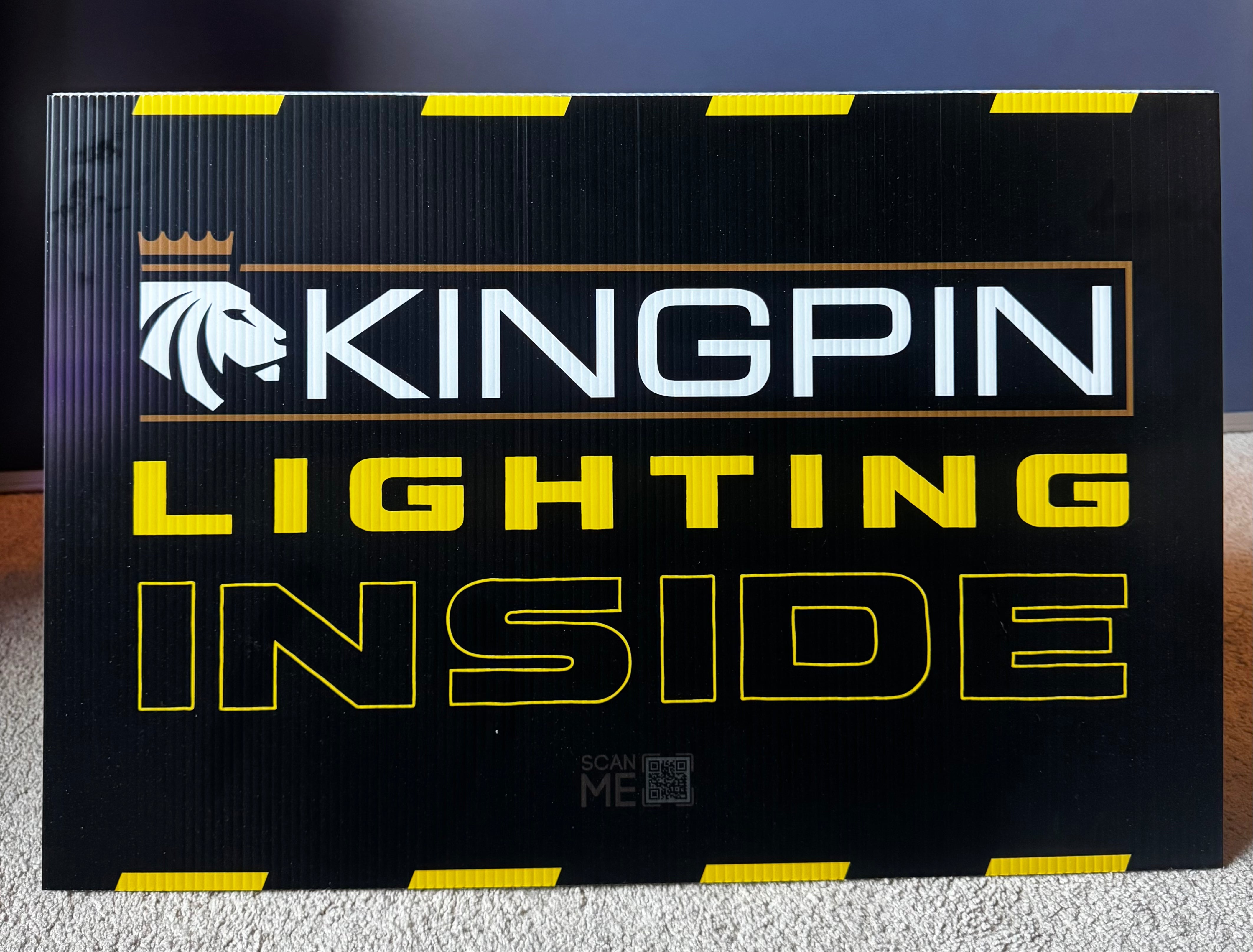 A Frame Sign - Kingpin Lighting Inside