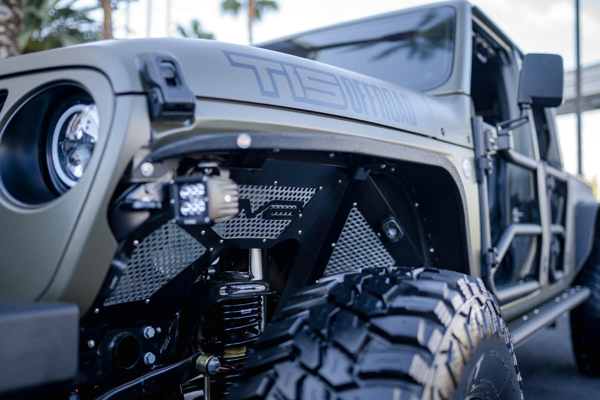 2018 2023 Jeep Wrangler JL JLU Gladiator JT Front Inner Fenders DV8 Offroad