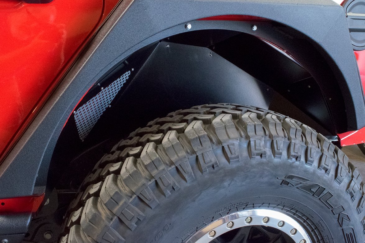 2018 2023 Jeep Wrangler JL JLU Rear Inner Fenders Black DV8 Offroad