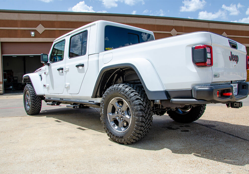 RKR Step System Full Length (1 Step Mount/1 Step per Side) 1.75 Inch Rails 2020-2025 Jeep Gladiator JT 4-Door Textured Black NFab